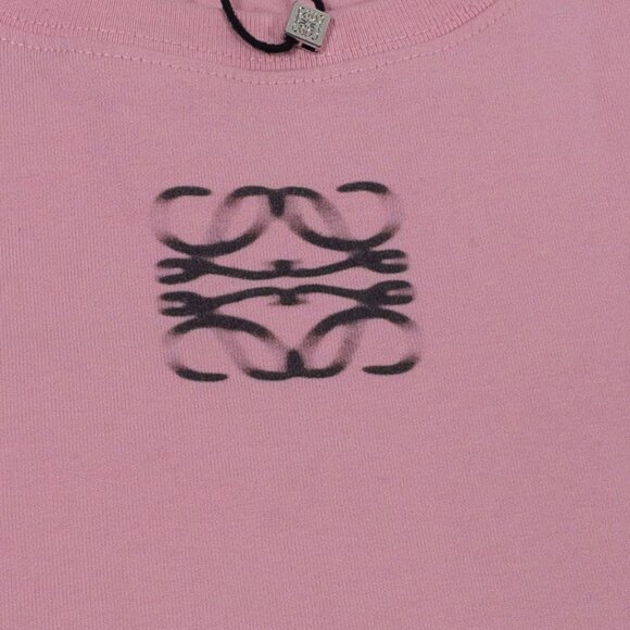 Loewe Blurred Anagram Cotton Cropped T-shirt In Pink RARE SZ L - Picture 8 of 15